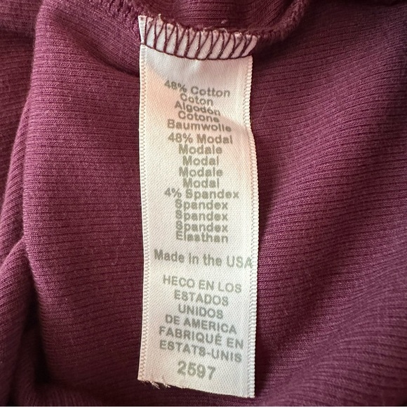 Michael Stars Wren Midi Dress W Slit Ultra Rib Plum Purple Sleeveless Bodycon XL - Picture 12 of 13